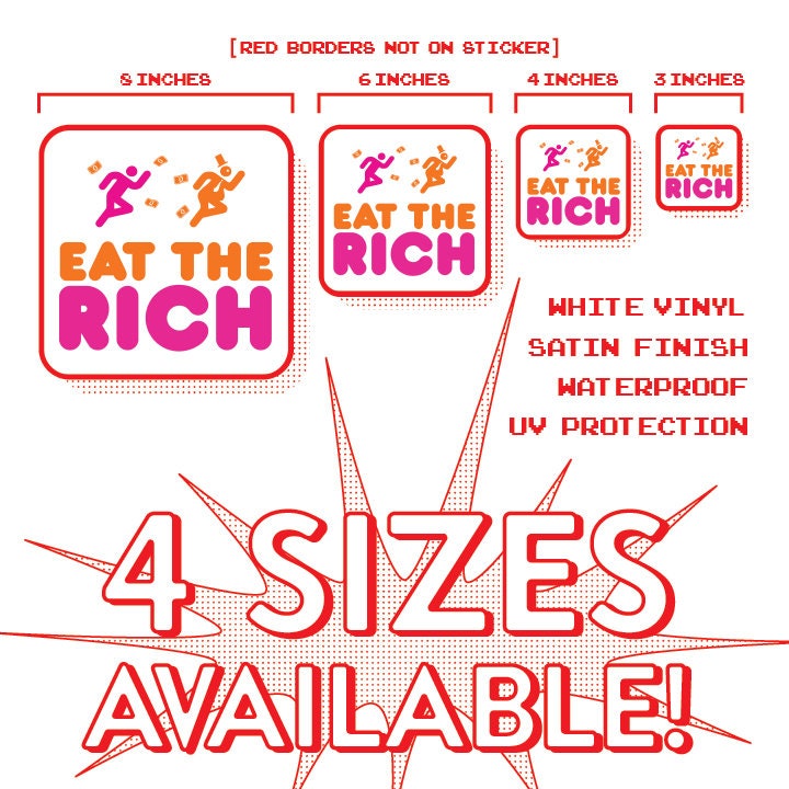 Socialist Sticker Eat the Rich Sticker for Laptop Anti-capitalist Sticker for Water bottle Leftist Sticker for Progressives Donuts Coffee