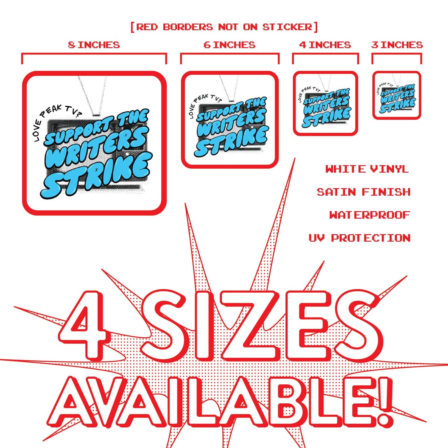 Writer's Strike Sticker for Writers Strike Peak TV Sticker for writer's guild of america Sticker WGA Strike Sticker for screenwriters union
