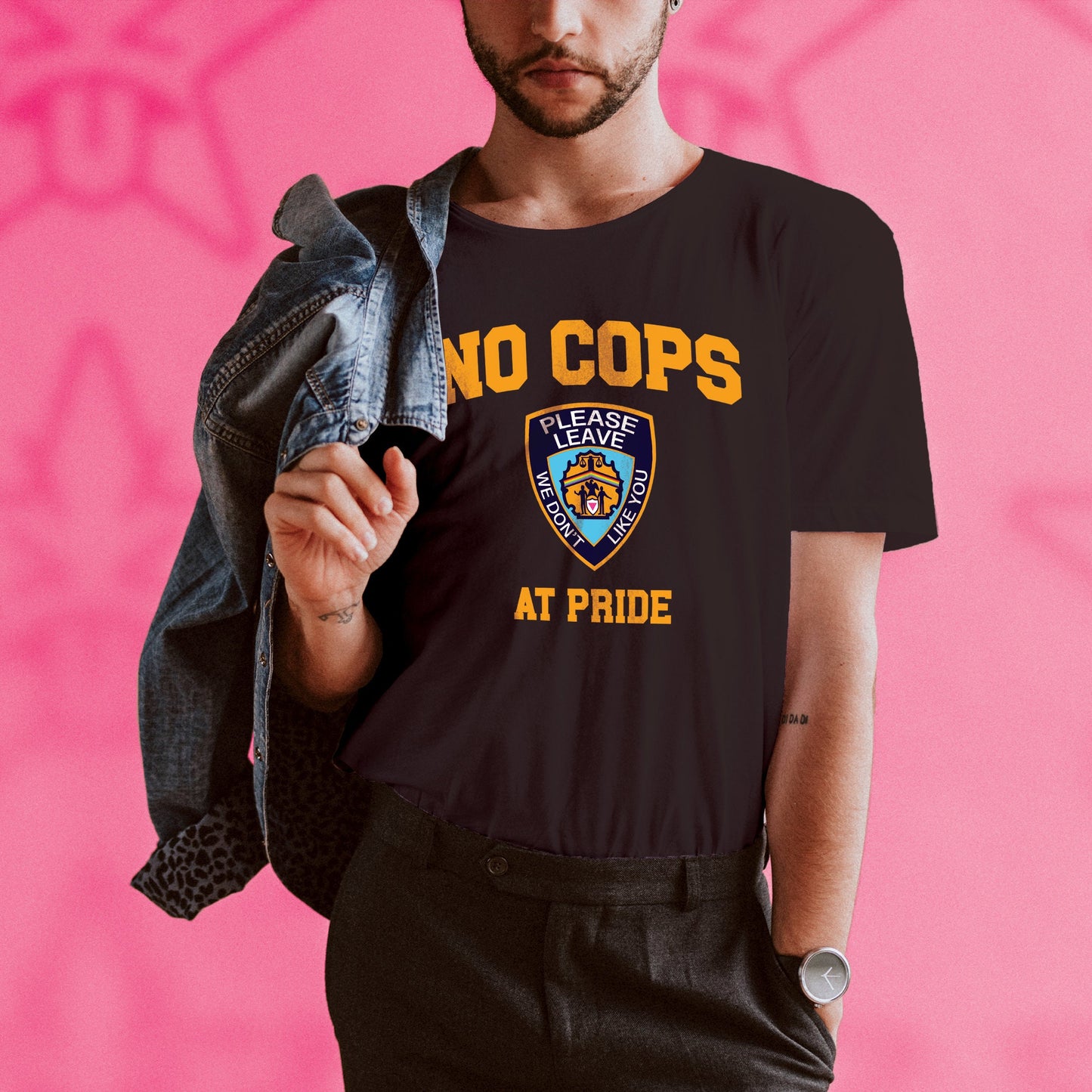 No Cops At Pride Gay Pride Shirt for LGBTQ Pride Shirt for Queer Pride Gay Pride Lesbian Shirt LGBT Say Gay Bill Shirt Love is Love Rainbow
