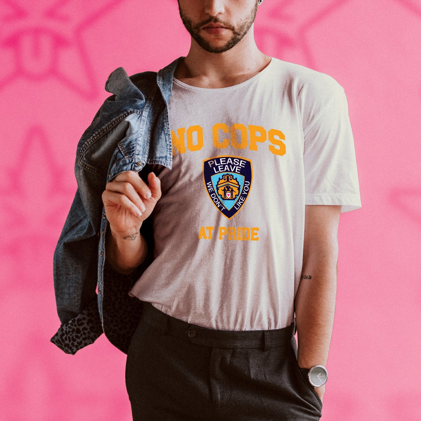 No Cops At Pride Gay Pride Shirt for LGBTQ Pride Shirt for Queer Pride Gay Pride Lesbian Shirt LGBT Say Gay Bill Shirt Love is Love Rainbow