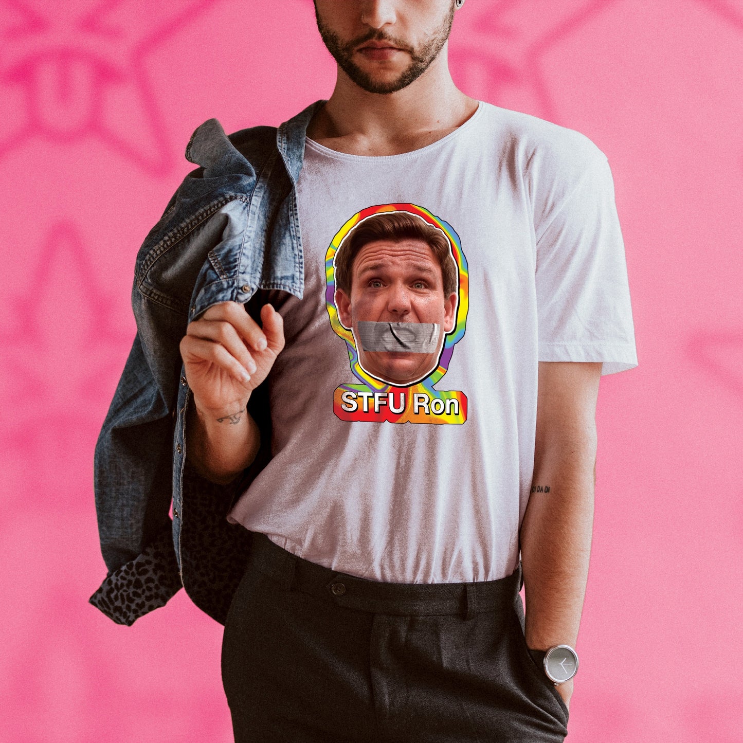 Pride Shirt Ron DeSantis STFU Gay Pride Shirt for LGBTQ Pride Shirt for Queer Pride Gay Pride Lesbian Shirt LGBT Don't Say Gay Bill Rainbow