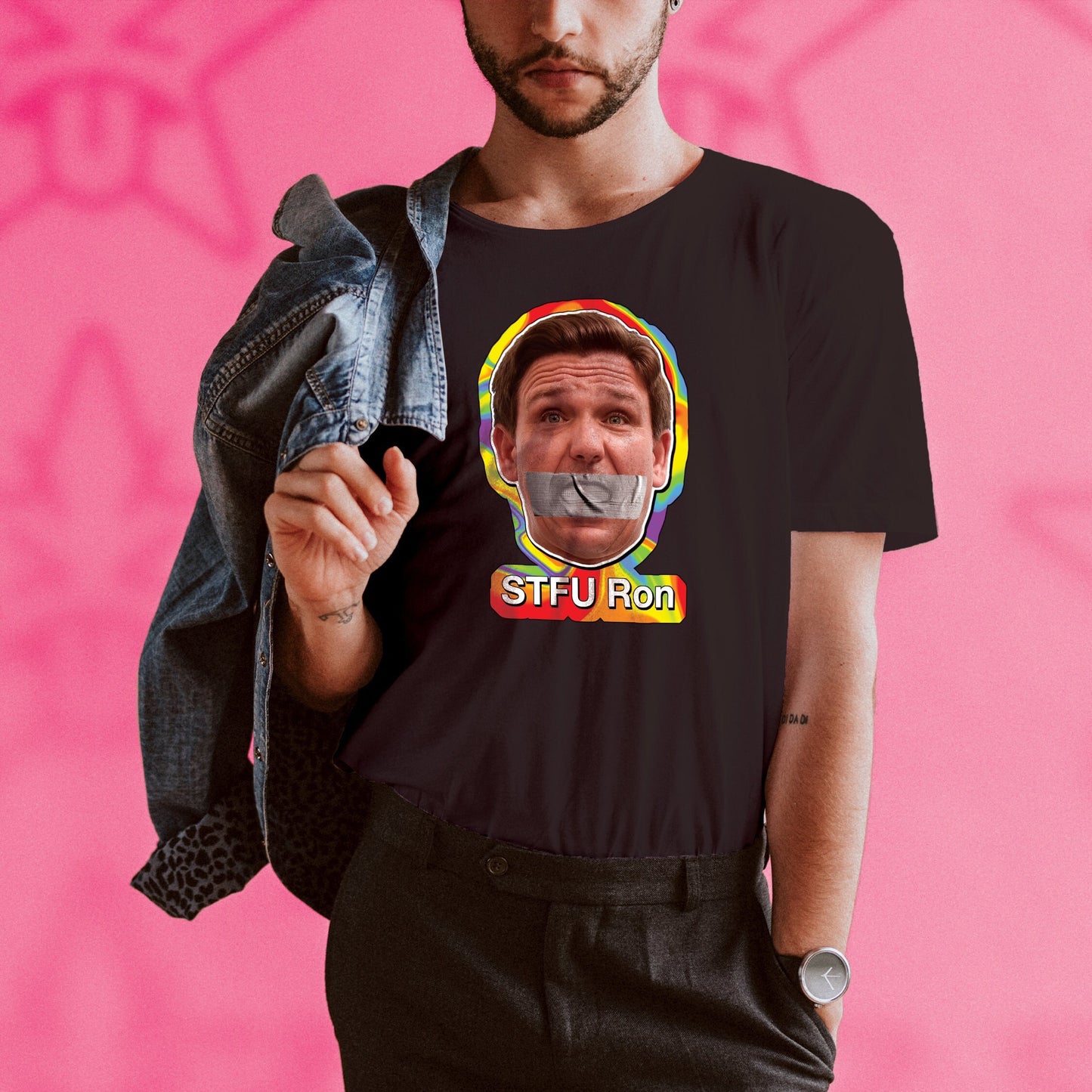 Pride Shirt Ron DeSantis STFU Gay Pride Shirt for LGBTQ Pride Shirt for Queer Pride Gay Pride Lesbian Shirt LGBT Don't Say Gay Bill Rainbow
