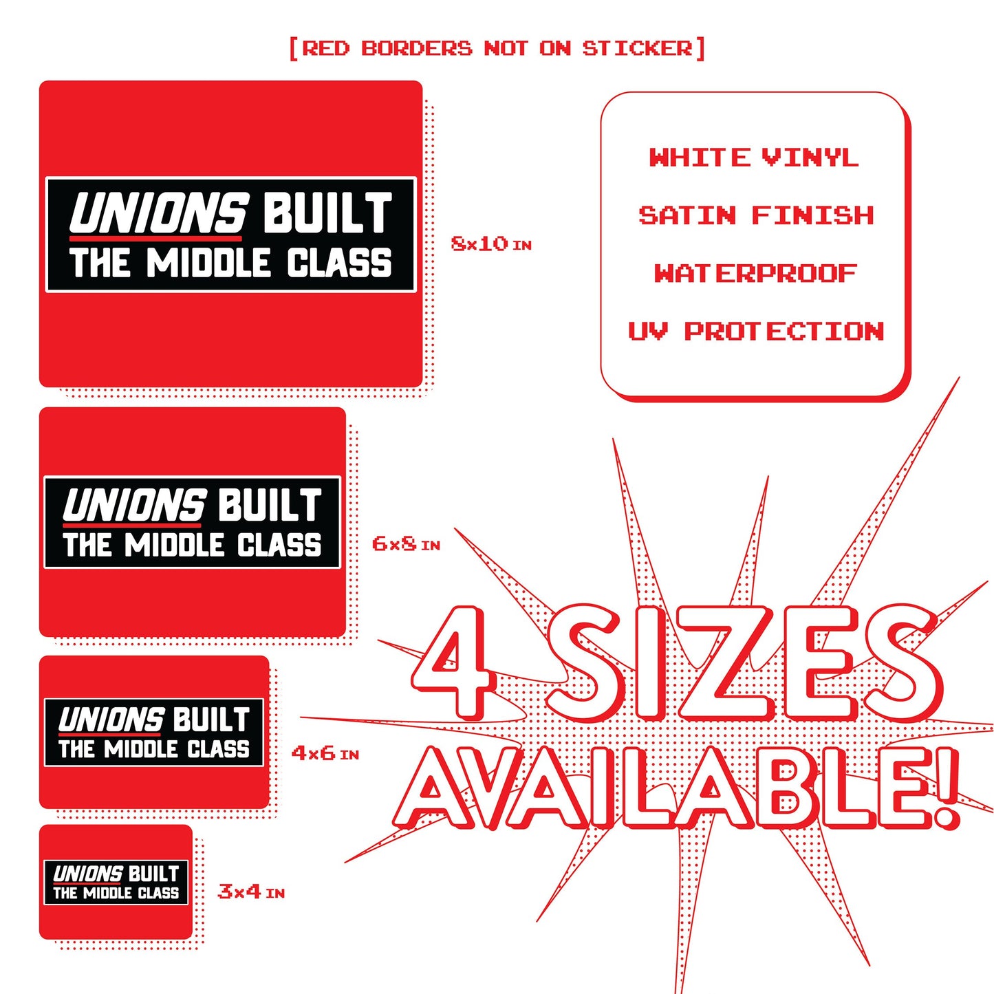 Union Sticker Unions Built the Middle Class Sticker for Union Labor Movement Solidarity Sticker for Working Class Leftist Socialist decal