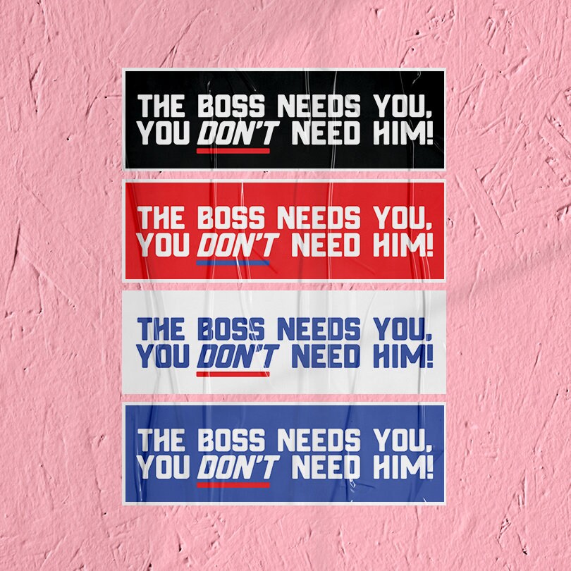 Union Sticker Bad Boss Sticker Union Labor Movement Solidarity Sticker for Working Class Leftist Eat the Rich Socialist Sticker Fair Wages