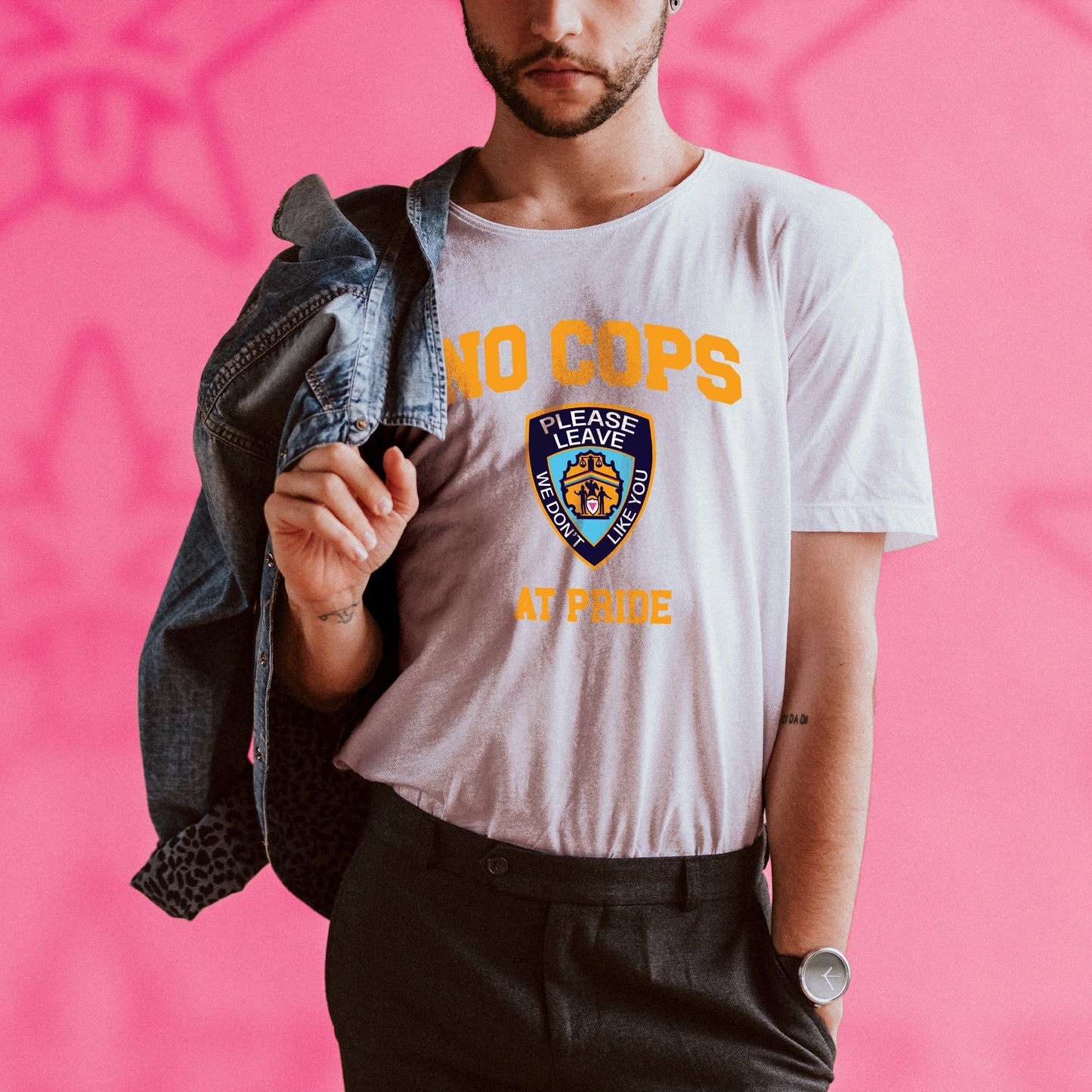No Cops At Pride Gay Pride Shirt for LGBTQ Pride Shirt for Queer Pride Gay Pride Lesbian Shirt LGBT Say Gay Bill Shirt Love is Love Rainbow
