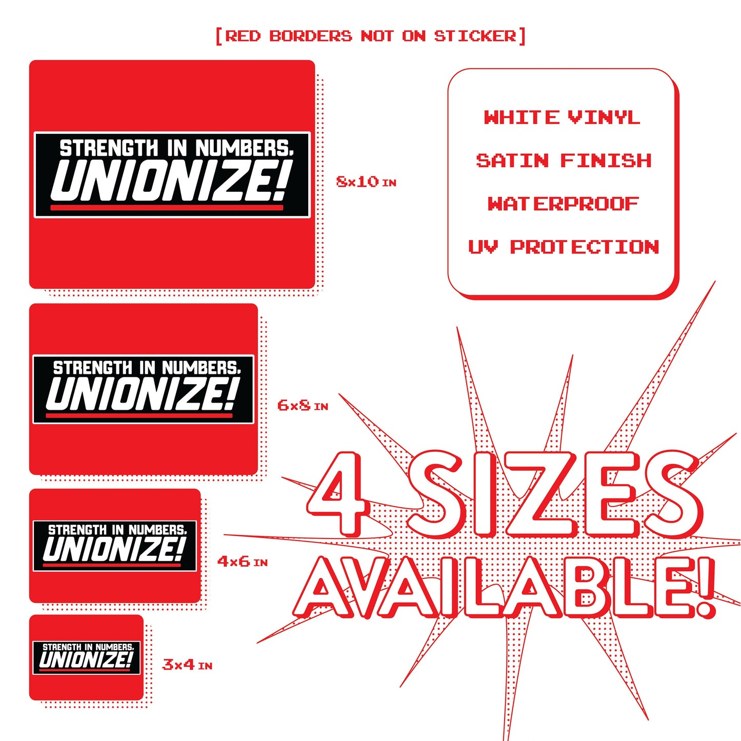 Union Sticker Strength in Numbers Unionize Sticker Union Labor Movement Solidarity Sticker for Working Class Leftist Eat the Rich Sticker