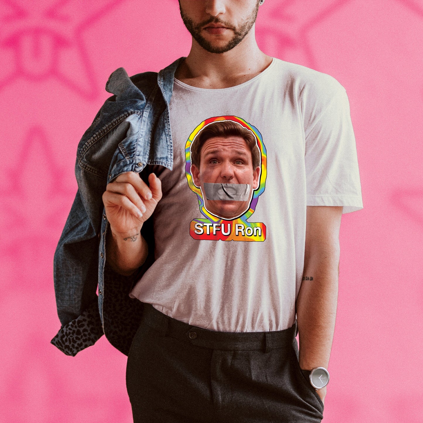 Pride Shirt Ron DeSantis STFU Gay Pride Shirt for LGBTQ Pride Shirt for Queer Pride Gay Pride Lesbian Shirt LGBT Don't Say Gay Bill Rainbow