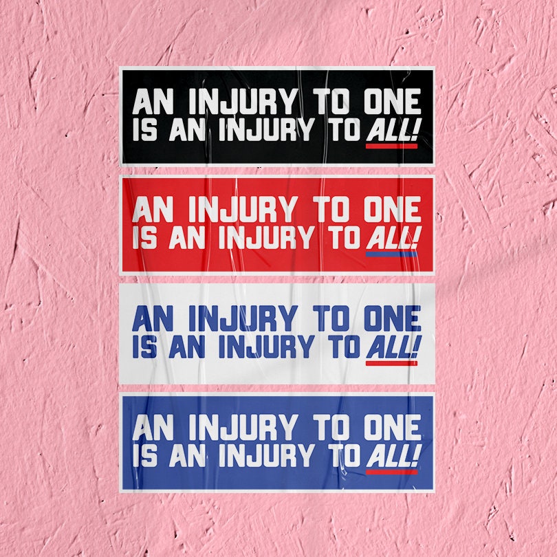 Union Sticker Injury to All Sticker Union Labor Movement Solidarity Sticker for Working Class Leftist Eat the Rich Sticker Anti-Capitalist