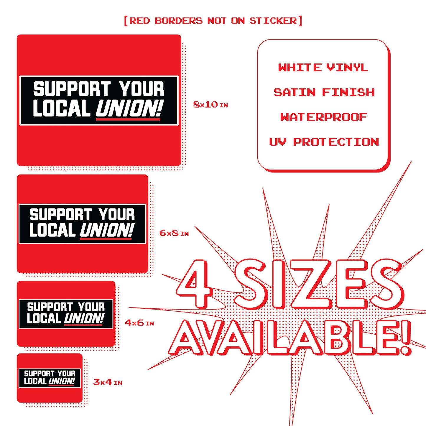 Union Sticker Support Local Union Sticker Union Labor Movement Solidarity Sticker for Working Class Leftist Eat the Rich Socialist Sticker