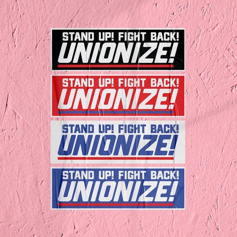 Union Sticker Fight Back Sticker Union Labor Movement Solidarity Sticker for Working Class Leftist Eat the Rich Sticker class warfare decal