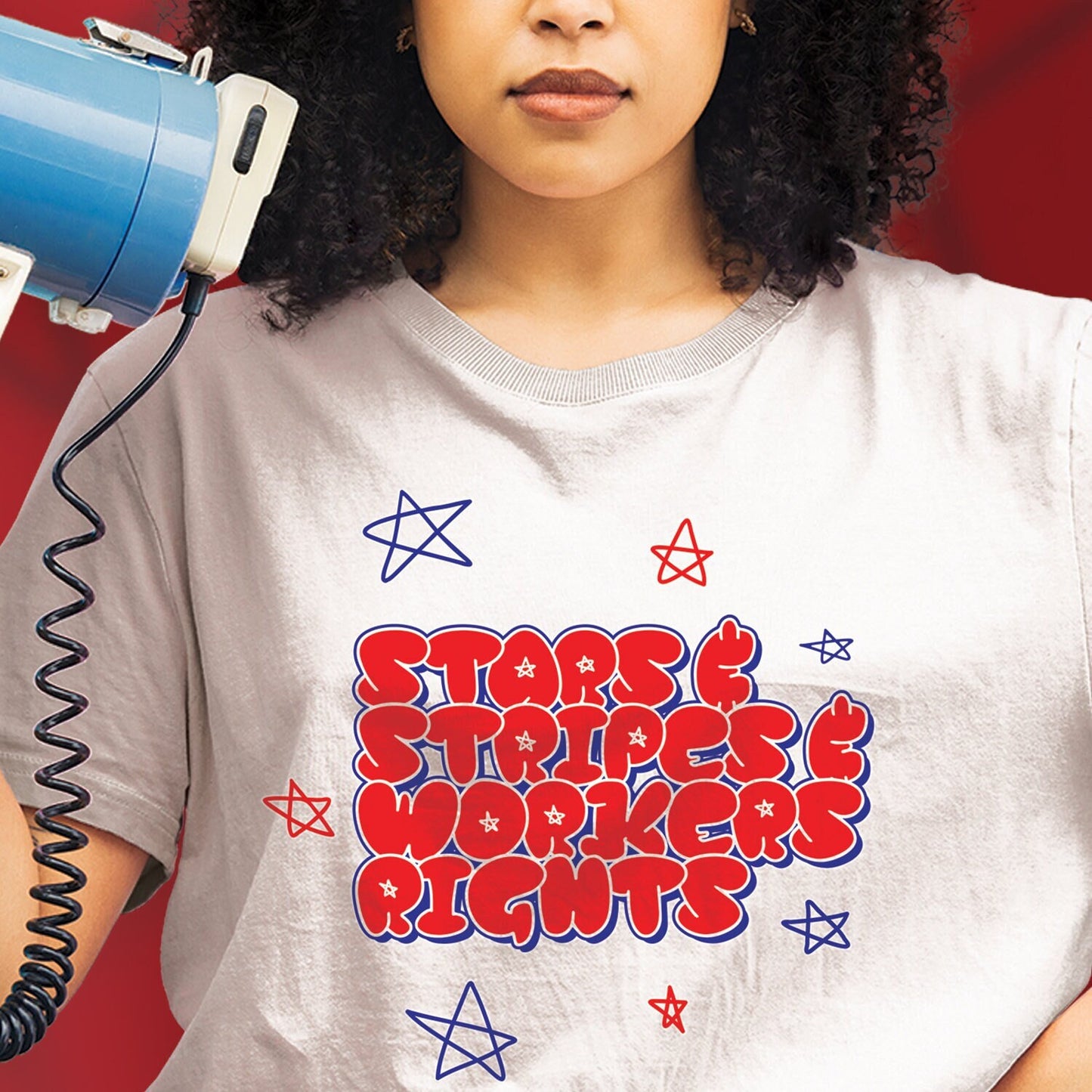 Workers Rights Shirt Labor Union Solidarity shirt Workers Revolution Shirt Gift for Socialist Shirt Stars and Stripes American Patriot USA