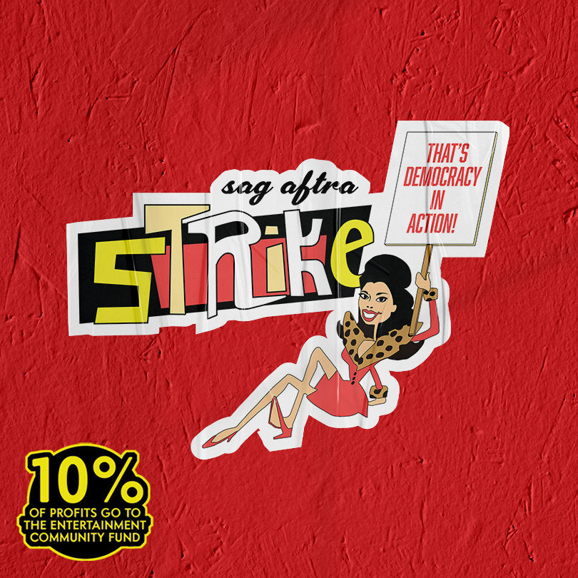 SAG AFTRA Strike Sticker actors Strike Nanny Fran Drescher sticker striking screen actors guild sticker Solidarity Hollywood Union Labor ai