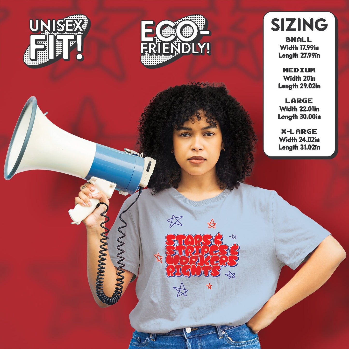 Workers Rights Shirt Labor Union Solidarity shirt Workers Revolution Shirt Gift for Socialist Shirt Stars and Stripes American Patriot USA