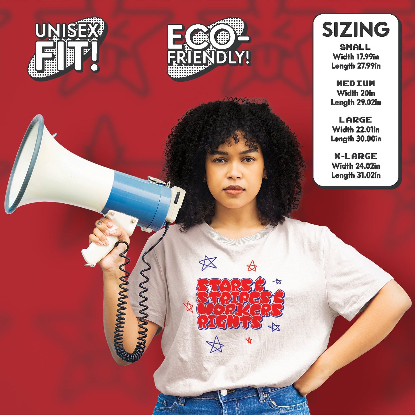 Workers Rights Shirt Labor Union Solidarity shirt Workers Revolution Shirt Gift for Socialist Shirt Stars and Stripes American Patriot USA