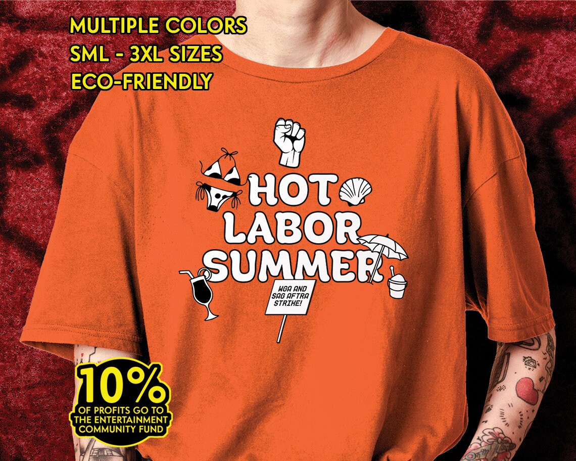 SAG AFTRA Strike Shirt hot labor summer shirt screen actors guild shirt solidarity union labor AMPTP necessary evil wga Strike fair wages ai