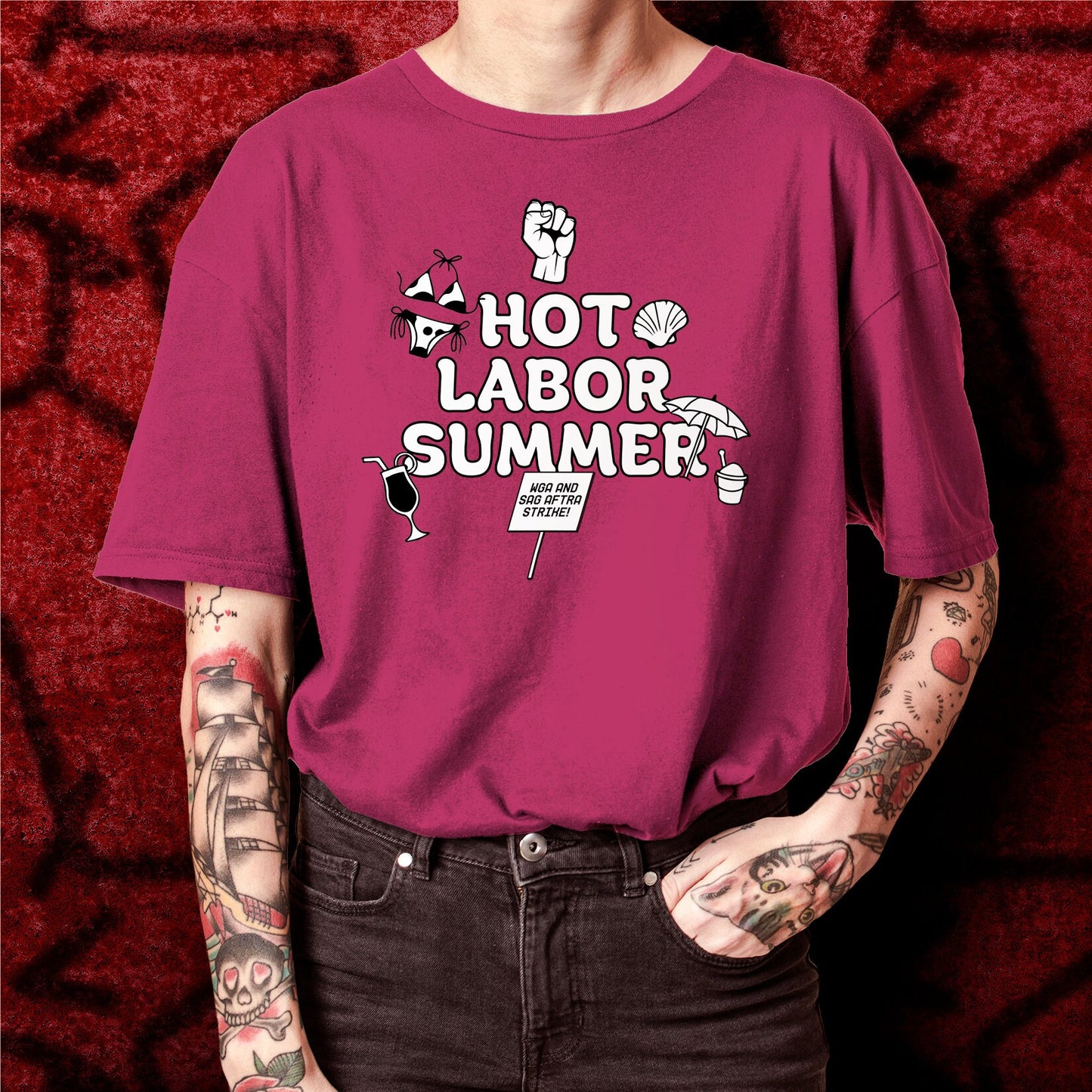 SAG AFTRA Strike Shirt hot labor summer shirt screen actors guild shirt solidarity union labor AMPTP necessary evil wga Strike fair wages ai