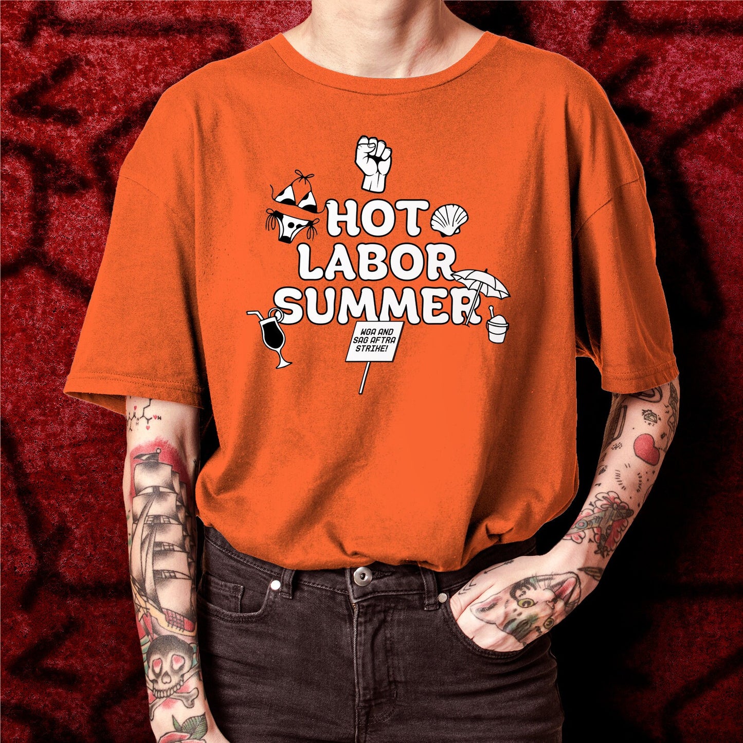 SAG AFTRA Strike Shirt hot labor summer shirt screen actors guild shirt solidarity union labor AMPTP necessary evil wga Strike fair wages ai