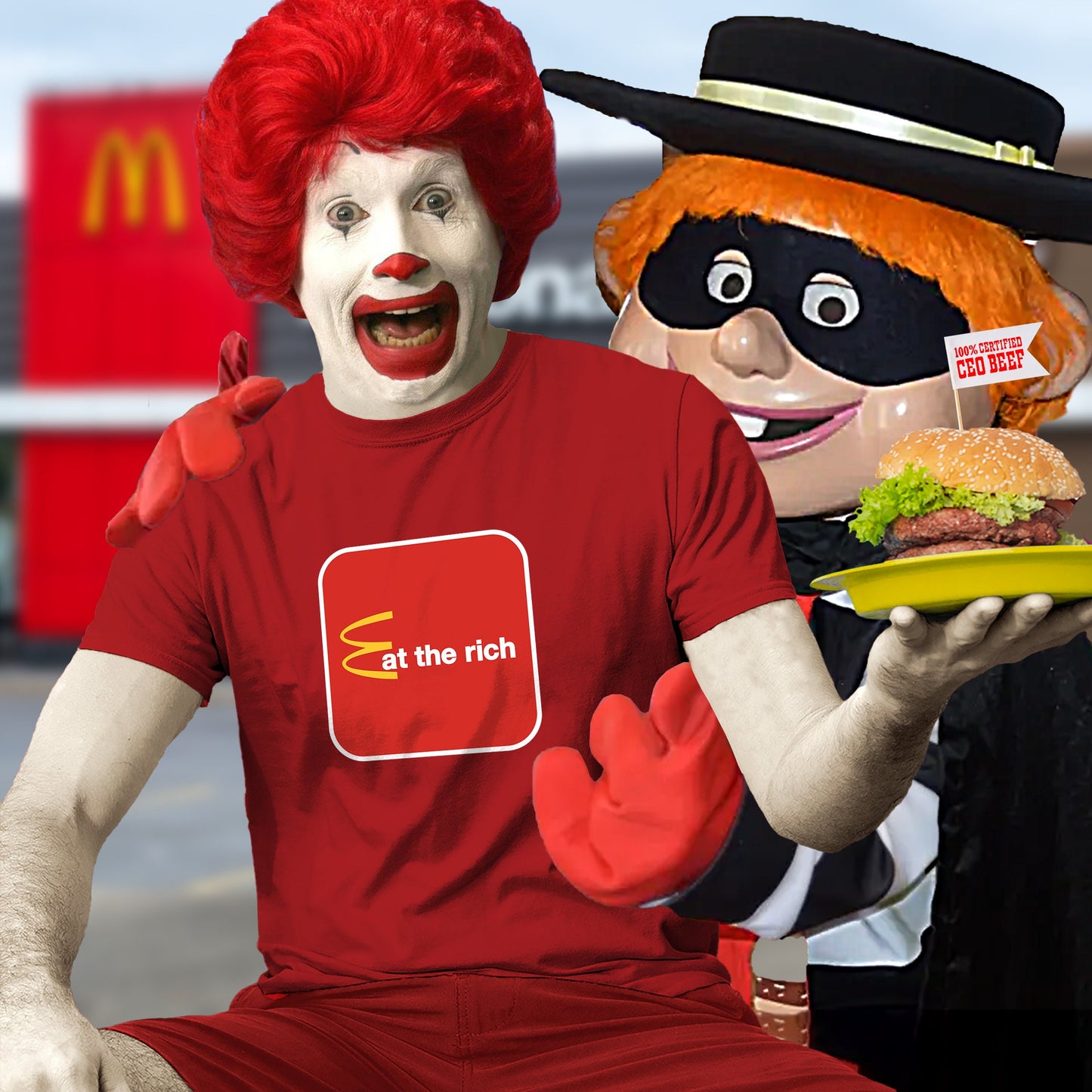 Eat the Rich Shirt McDonalds Political Anti Capitalist tshirt Leftist Gift Socialist Communist tshirt Hamburger lover Labor Union Solidarity