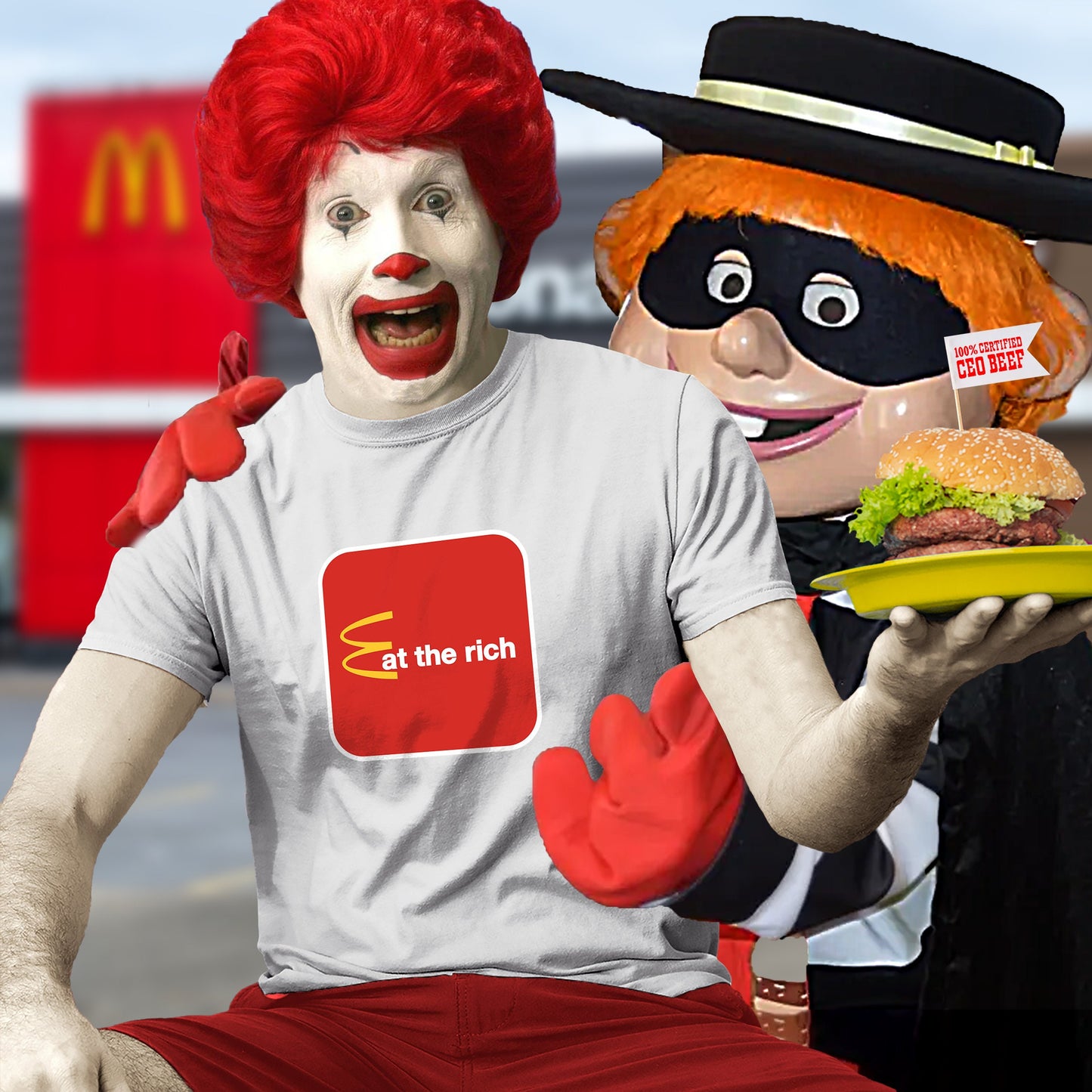 Eat the Rich Shirt McDonalds Political Anti Capitalist tshirt Leftist Gift Socialist Communist tshirt Hamburger lover Labor Union Solidarity