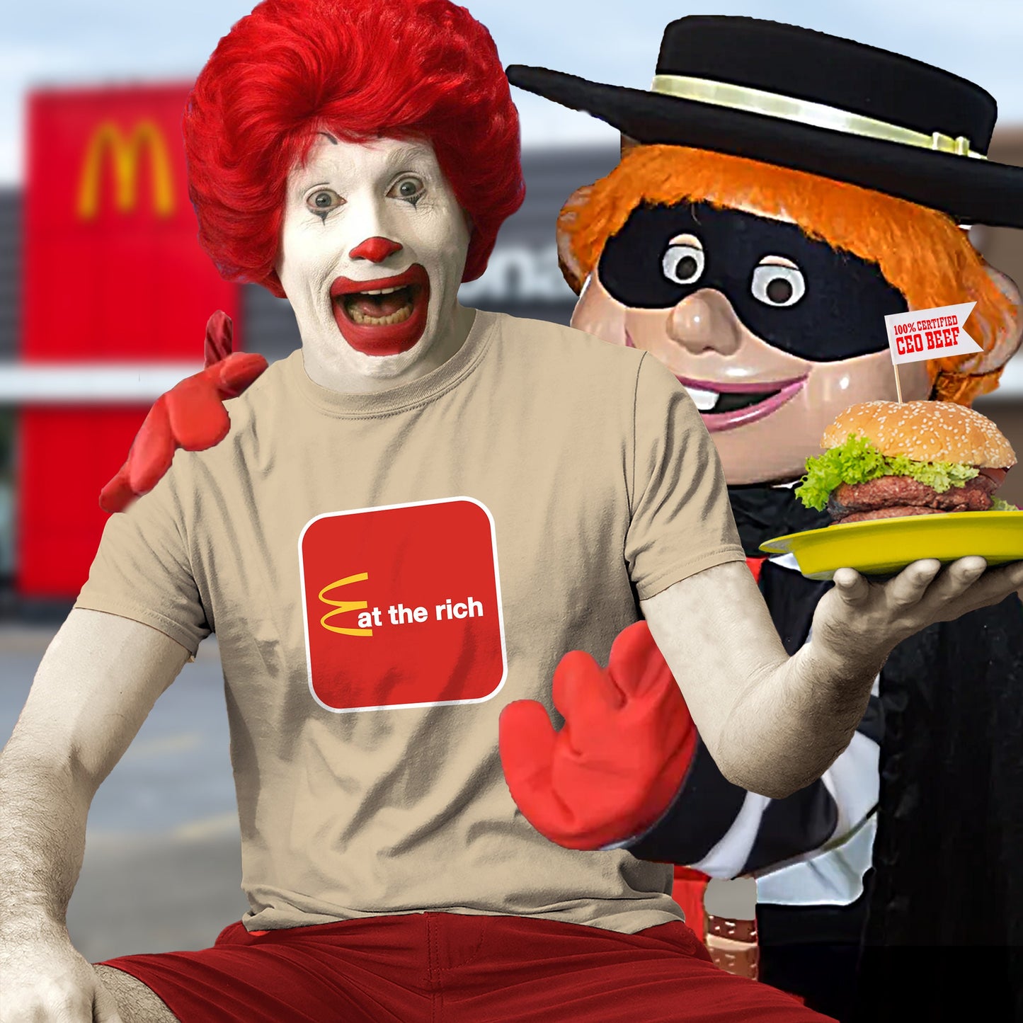 Eat the Rich Shirt McDonalds Political Anti Capitalist tshirt Leftist Gift Socialist Communist tshirt Hamburger lover Labor Union Solidarity