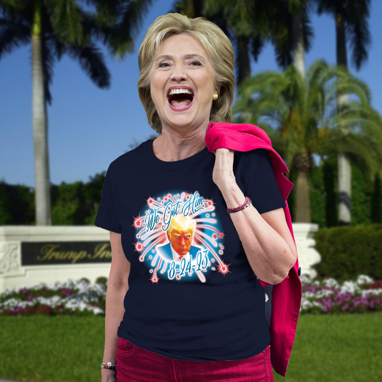 Donald Trump Mugshot Shirt Former President Indictment Arrest Fulton County Jail Georgia Bail Surrender Defendant Coup Hillary Clinton email