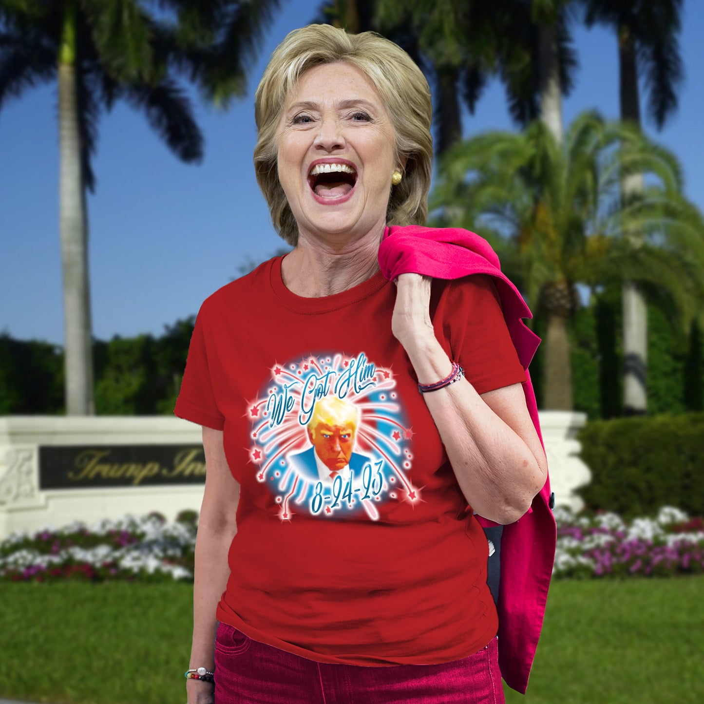 Donald Trump Mugshot Shirt Former President Indictment Arrest Fulton County Jail Georgia Bail Surrender Defendant Coup Hillary Clinton email