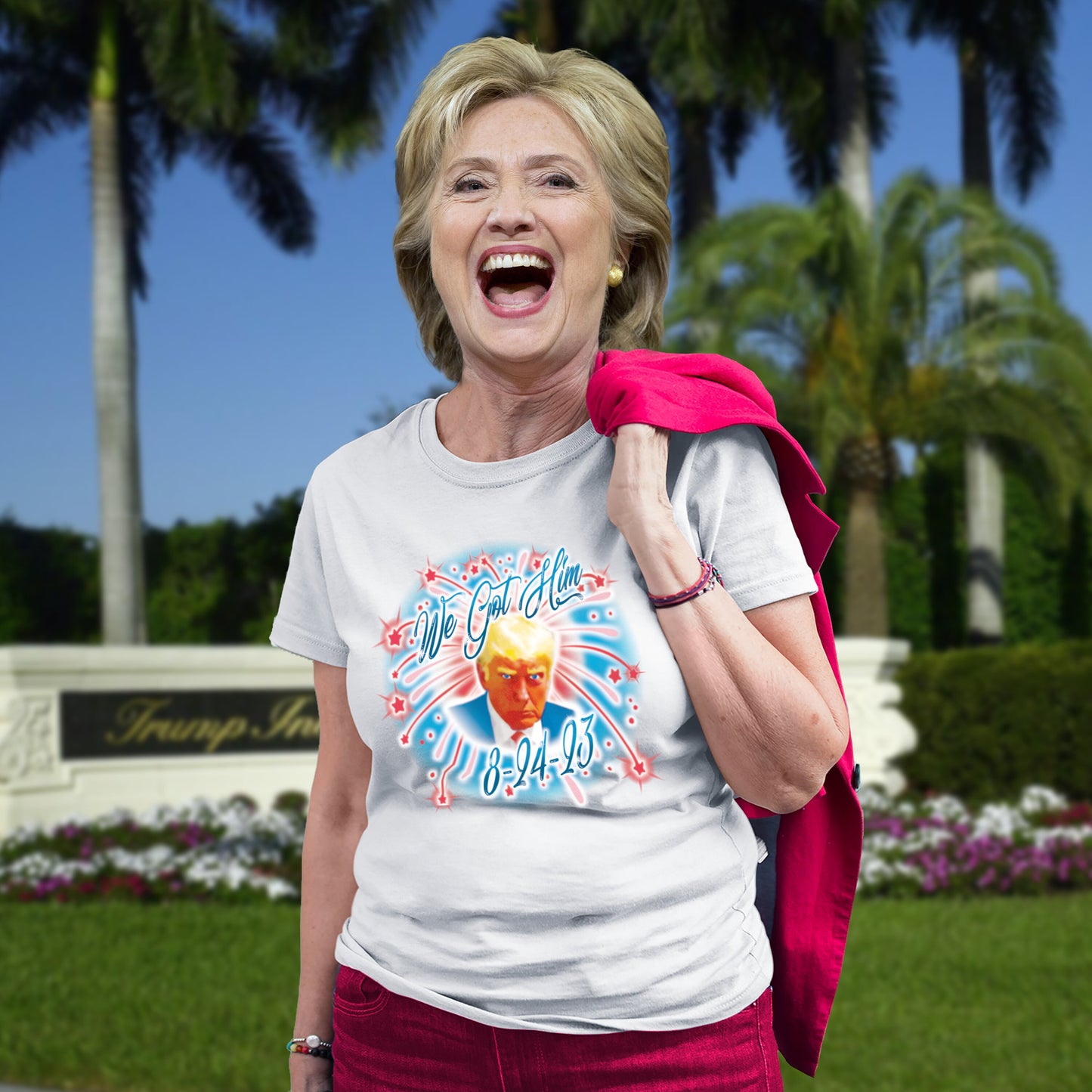 Donald Trump Mugshot Shirt Former President Indictment Arrest Fulton County Jail Georgia Bail Surrender Defendant Coup Hillary Clinton email