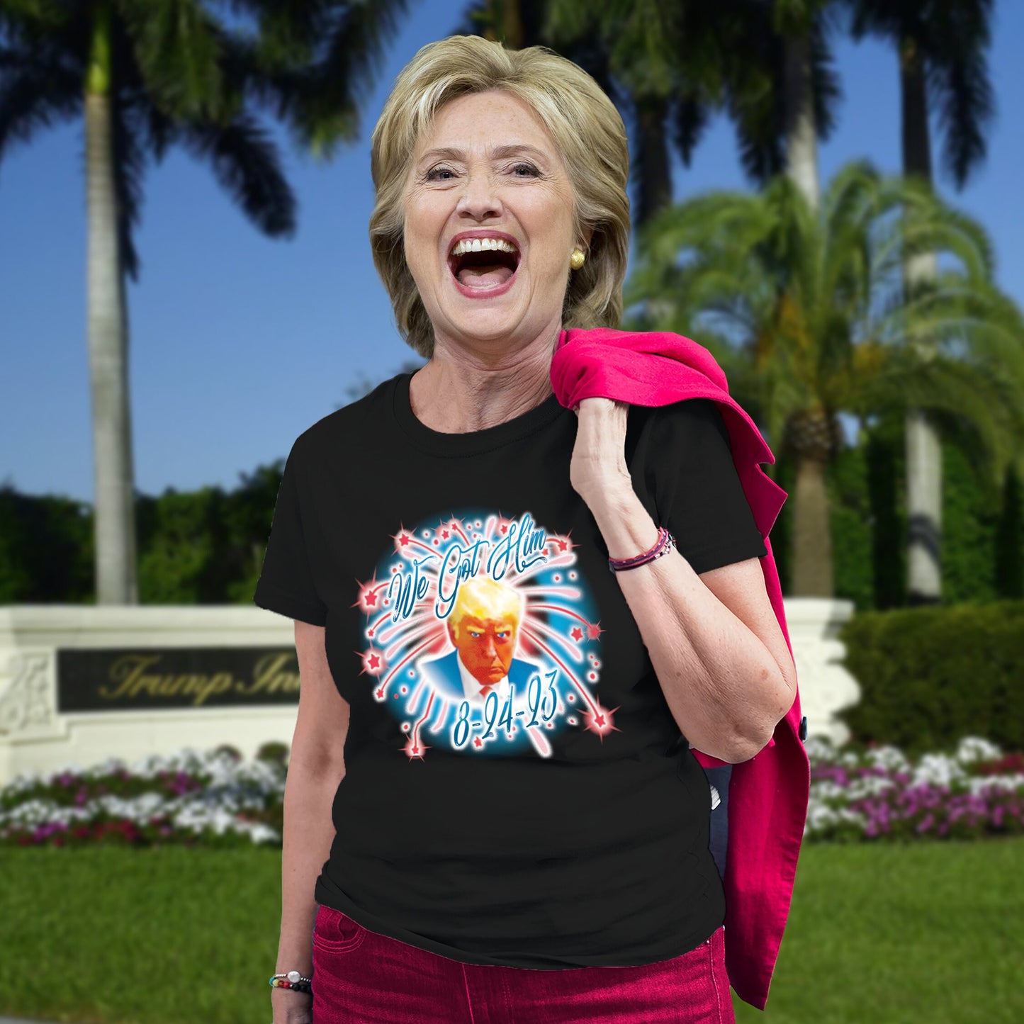 Donald Trump Mugshot Shirt Former President Indictment Arrest Fulton County Jail Georgia Bail Surrender Defendant Coup Hillary Clinton email