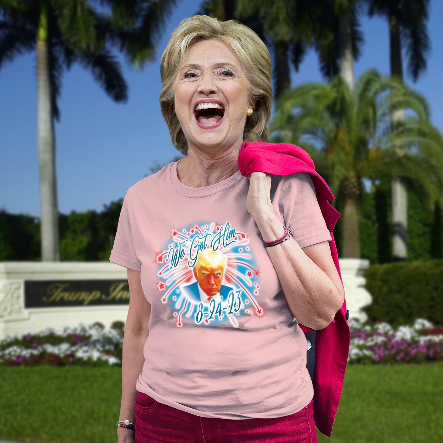 Donald Trump Mugshot Shirt Former President Indictment Arrest Fulton County Jail Georgia Bail Surrender Defendant Coup Hillary Clinton email