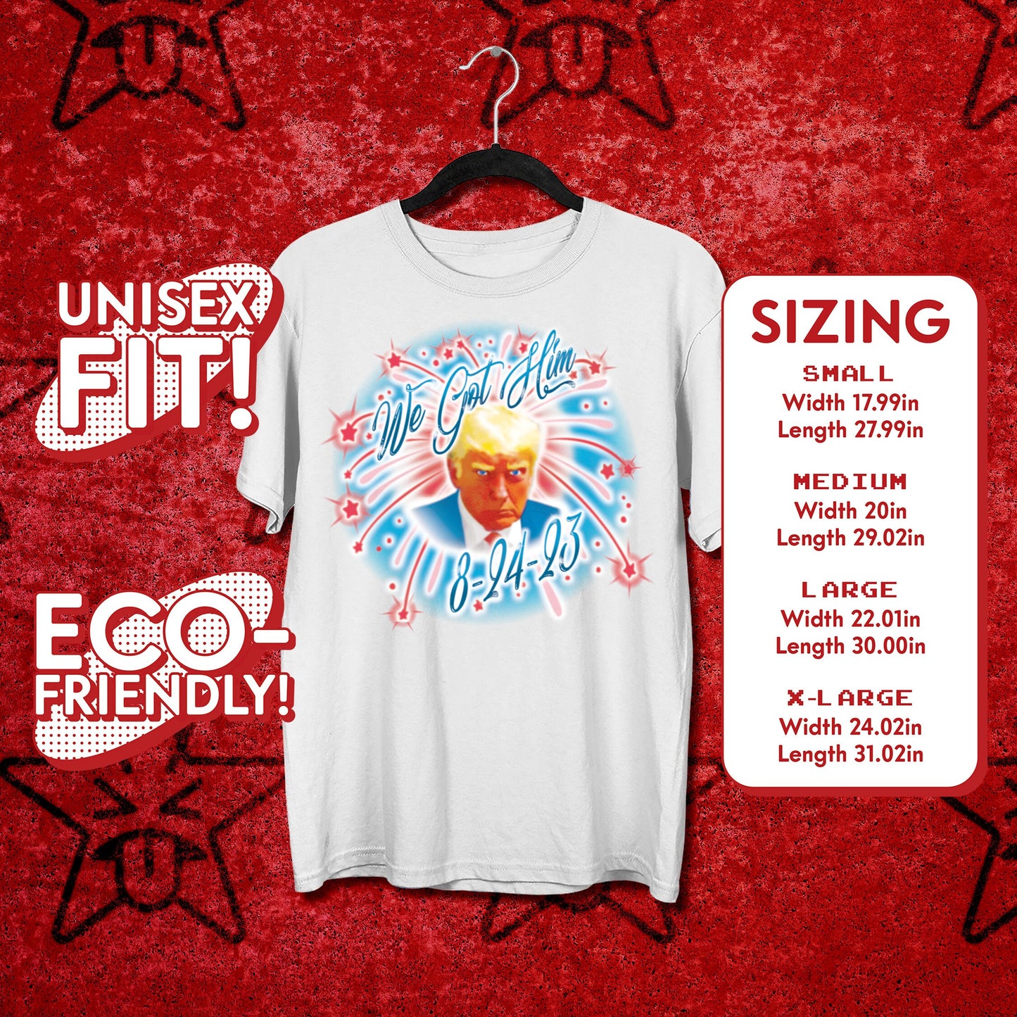 Donald Trump Mugshot Shirt Former President Indictment Arrest Fulton County Jail Georgia Bail Surrender Defendant Coup Hillary Clinton email