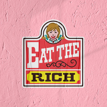 Socialist Sticker Eat the Rich Sticker for Laptop Anti-capitalist Sticker for Water bottle Leftist Sticker for Progressives Burger Girl