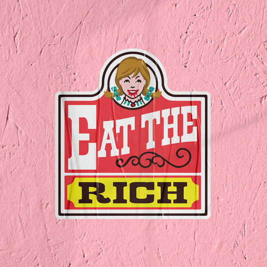 Socialist Sticker Eat the Rich Sticker for Laptop Anti-capitalist Sticker for Water bottle Leftist Sticker for Progressives Burger Girl