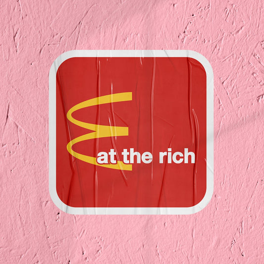 Socialist Sticker Eat the Rich Sticker for Laptop Anti-capitalist Sticker for Water bottle Leftist Sticker for Progressives Hamburger Burger