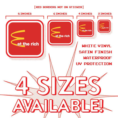 Socialist Sticker Eat the Rich Sticker for Laptop Anti-capitalist Sticker for Water bottle Leftist Sticker for Progressives Hamburger Burger