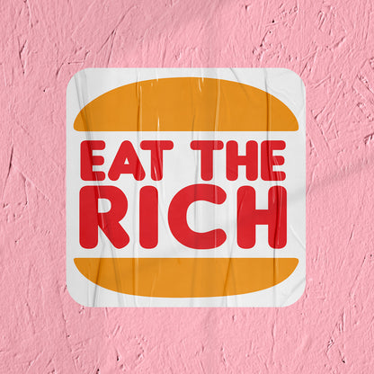 Socialist Sticker Eat the Rich Sticker for Laptop Anti-capitalist Sticker for Water bottle Leftist Sticker for Progressives King Burger