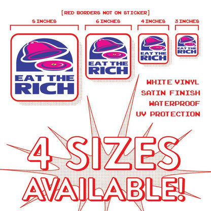 Socialist Sticker Eat the Rich Sticker for Laptop Anti-capitalist Sticker for Water bottle Leftist Sticker for Progressives Bell Taco