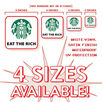 Socialist Sticker Eat the Rich Sticker for Laptop Anti-capitalist Sticker for Water bottle Leftist Sticker for Coffee Lover Progressive