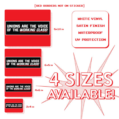 Union Sticker Voice of the Working Class Sticker Union Labor Movement Solidarity Sticker for Working Class Leftist Socialist Eat the Rich