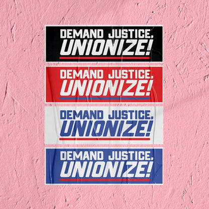 Union Sticker Demand Justice Unionize Sticker Union Labor Movement Solidarity Sticker for Working Class Leftist Eat the Rich Sticker decal